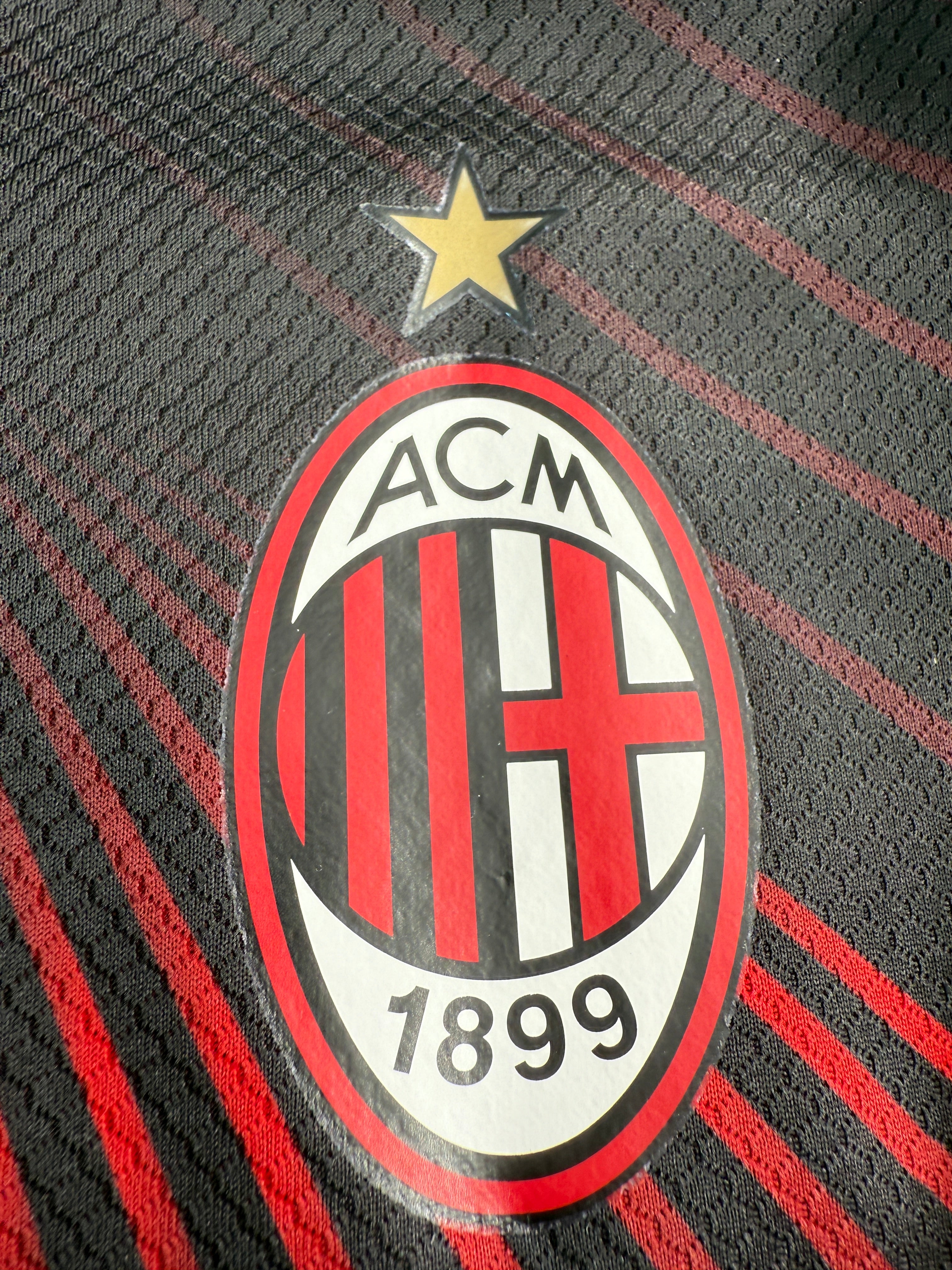 Close-up of a sports team logo on a textured background
