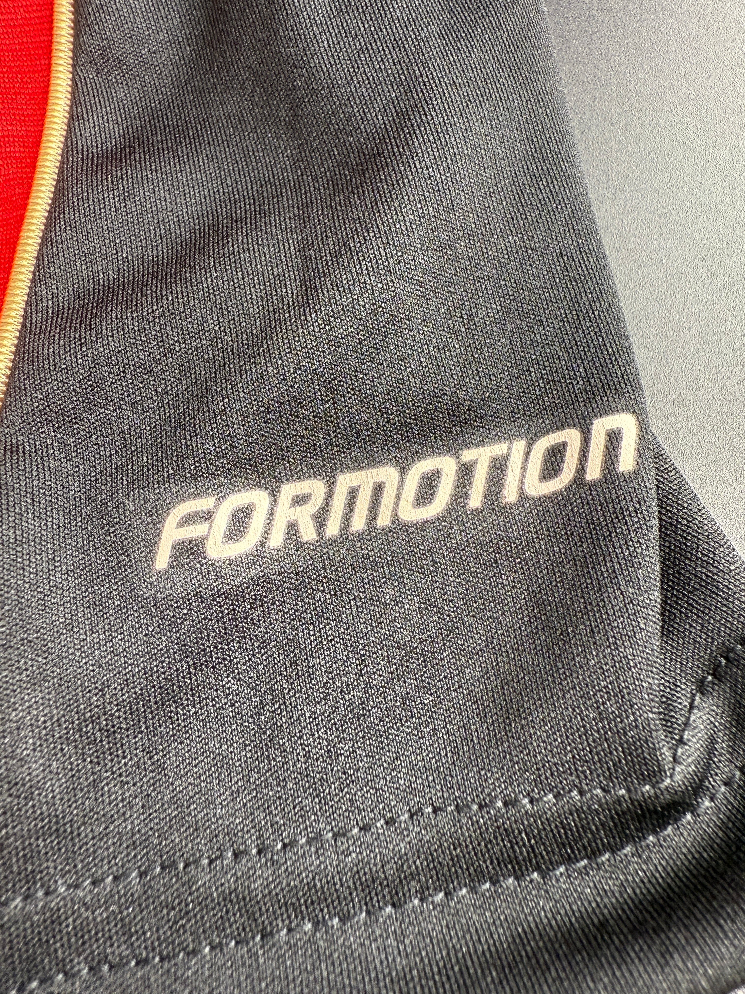 Close-up of 'FORMOTION' logo on fabric