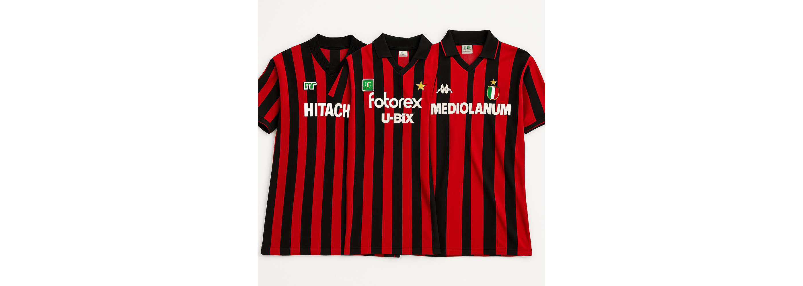 Red and black striped sports jersey with visible branding on a white background